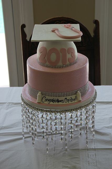 Pink Graduation Cake