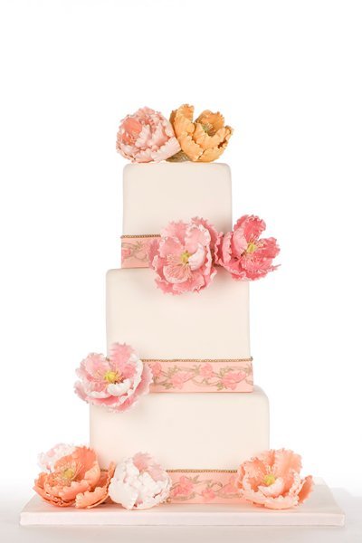 Pink Spring Wedding Cake