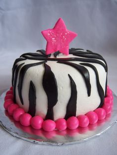 Pink Zebra Birthday Cakes for Girls