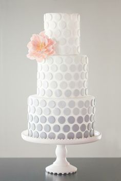 Polka Dot Ombre Wedding Cake