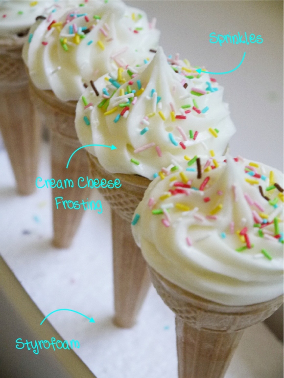 Pool Party Ice Cream Cone Cupcakes