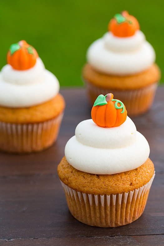 Pumpkin Cupcakes with Cream Cheese Frosting