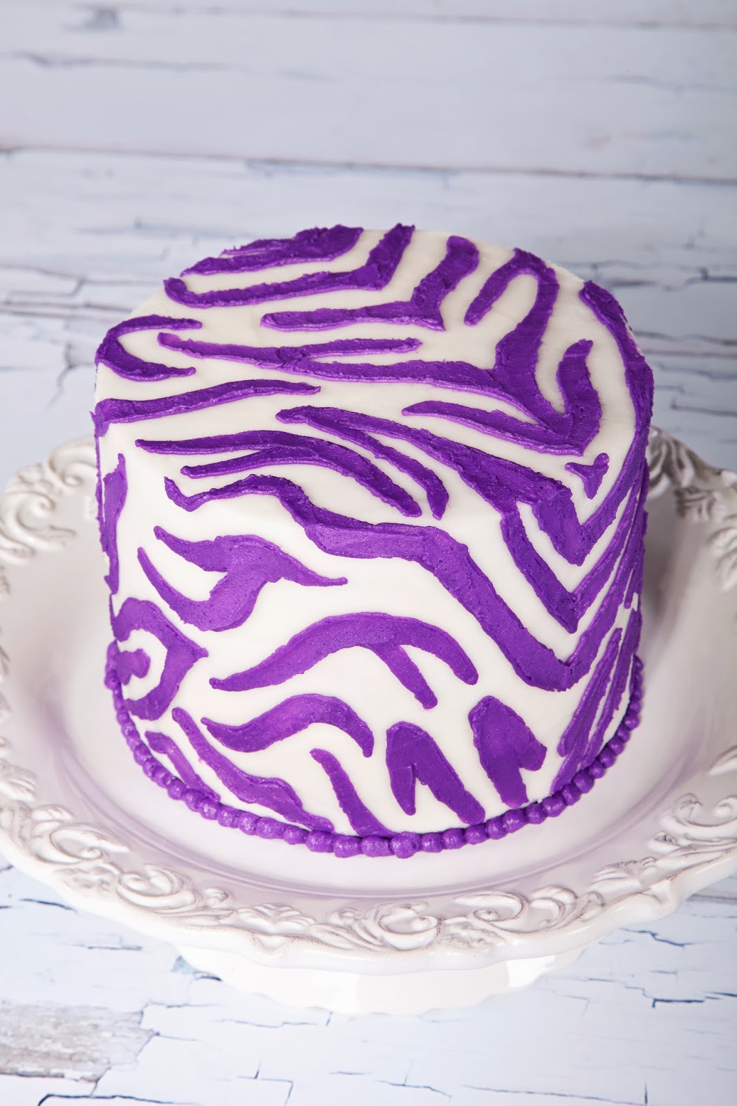 Purple and Zebra Print Cake