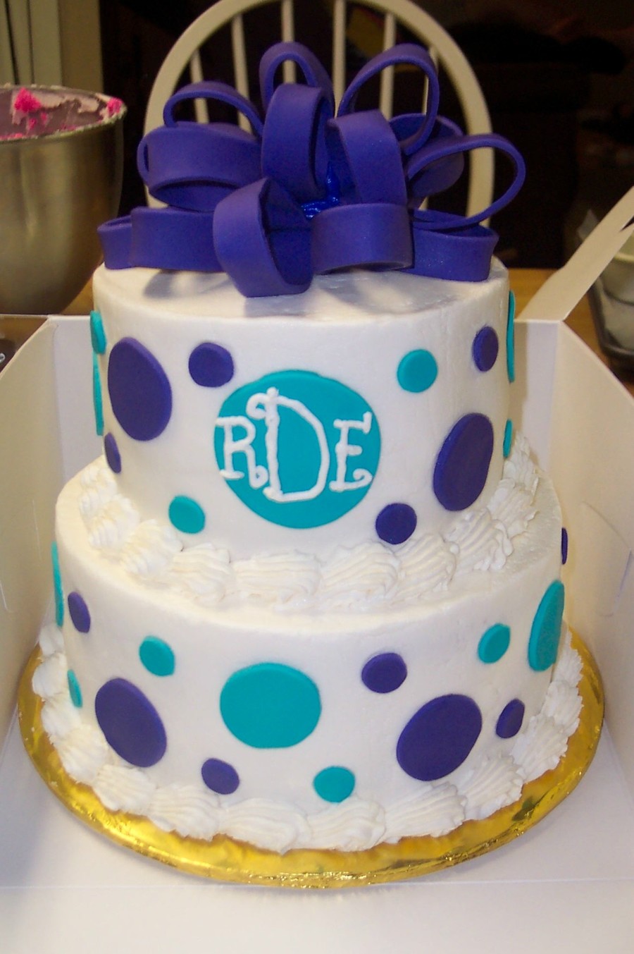 Purple Polka Dot Birthday Cake