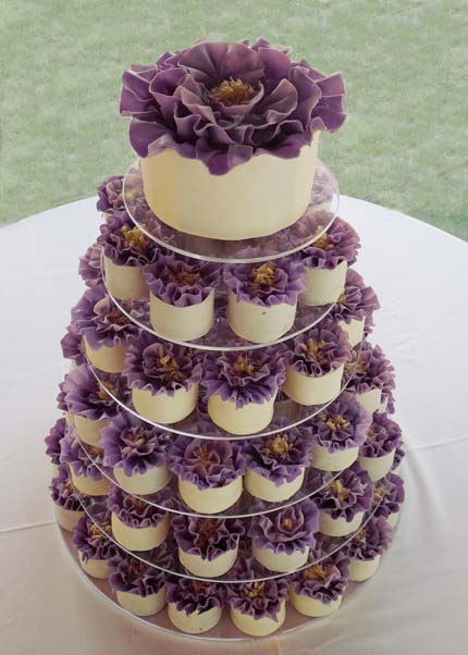 Purple Wedding Cupcake Tower