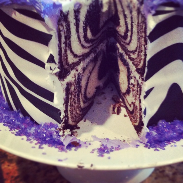 Purple Zebra Birthday Cake