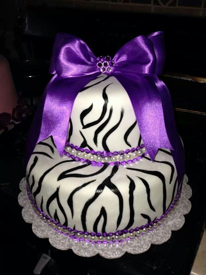 Purple Zebra Birthday Cake