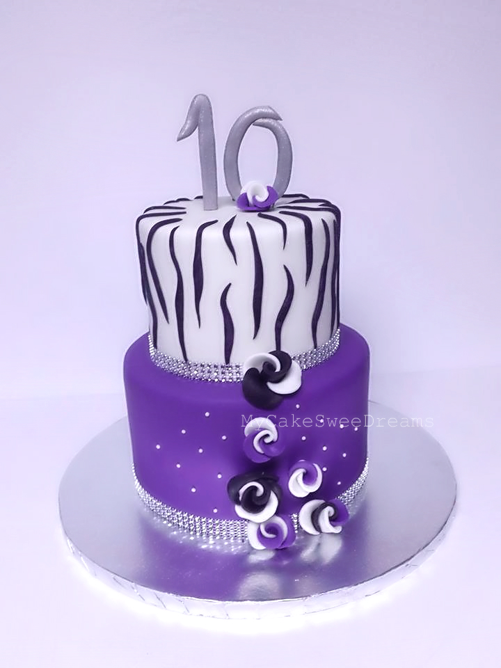 Purple Zebra Birthday Cake