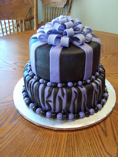 Purple Zebra Print Birthday Cakes