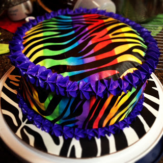 Rainbow Zebra Stripe Cake