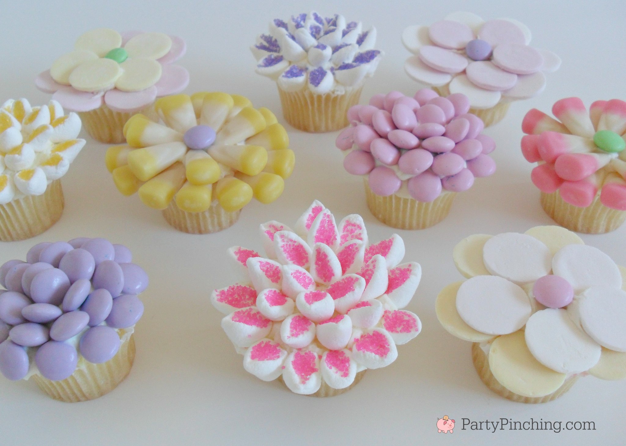 Spring Flower Cupcakes