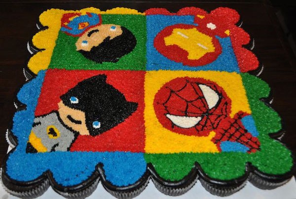 Superhero Pull Apart Cupcake Cake