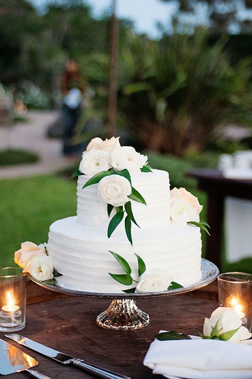 Wedding Cake with Flowers and Greenery