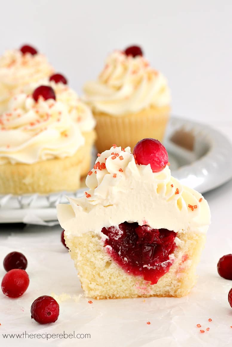 White Chocolate Cupcakes with Vanilla Filling