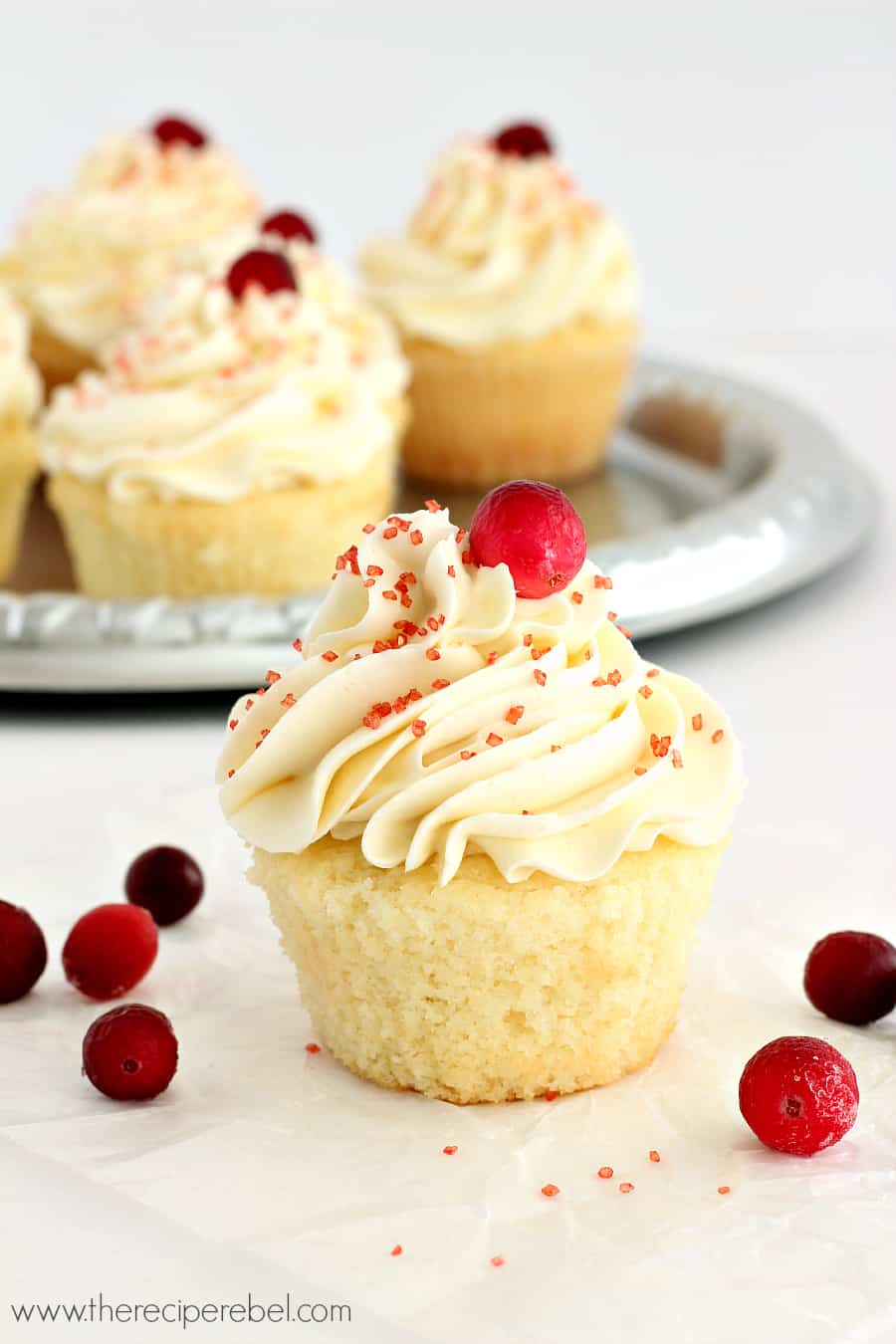 White Chocolate Cupcakes with Vanilla Frosting