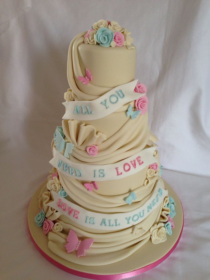 All You Need Is Love Wedding Cake