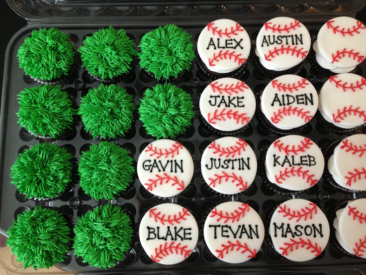 Baseball-Themed Cupcakes