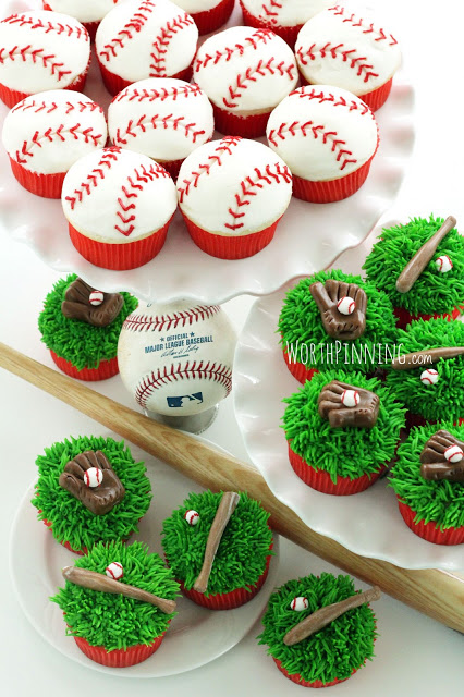 Baseball-Themed Cupcakes