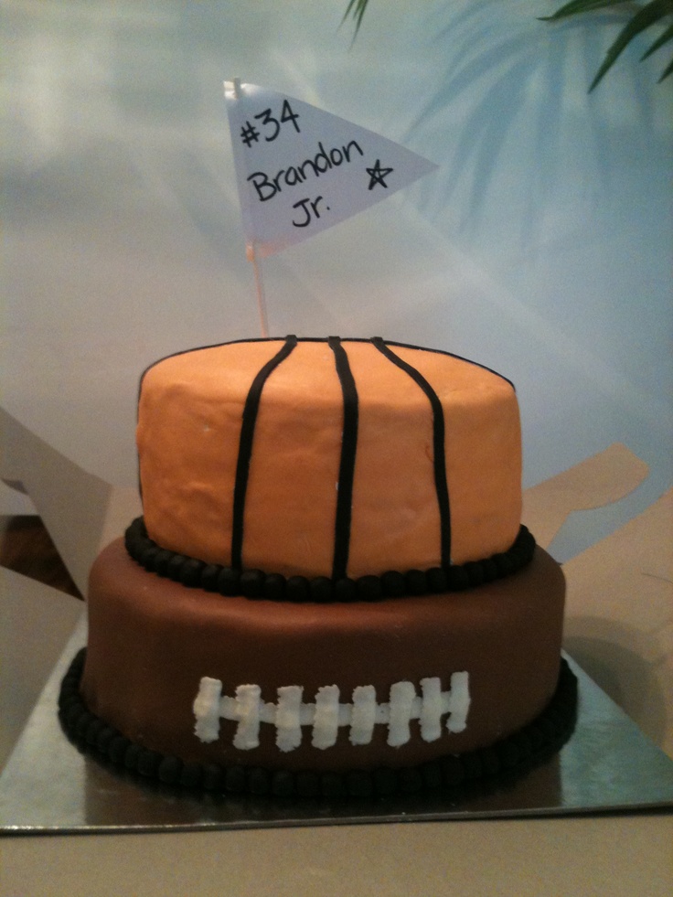 Basketball and Football Cake