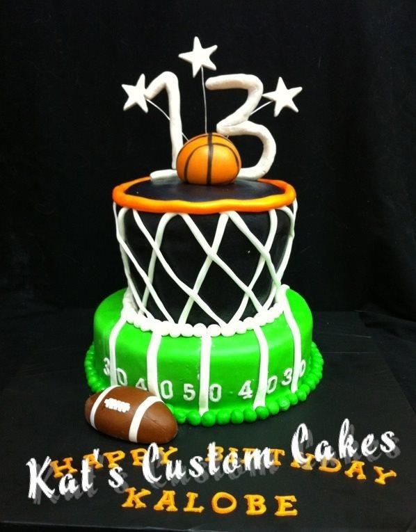 Basketball and Football Cake