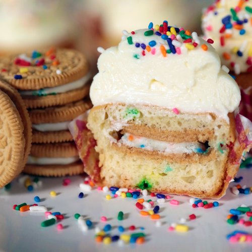 Birthday Cake Oreo Cookies Cupcakes