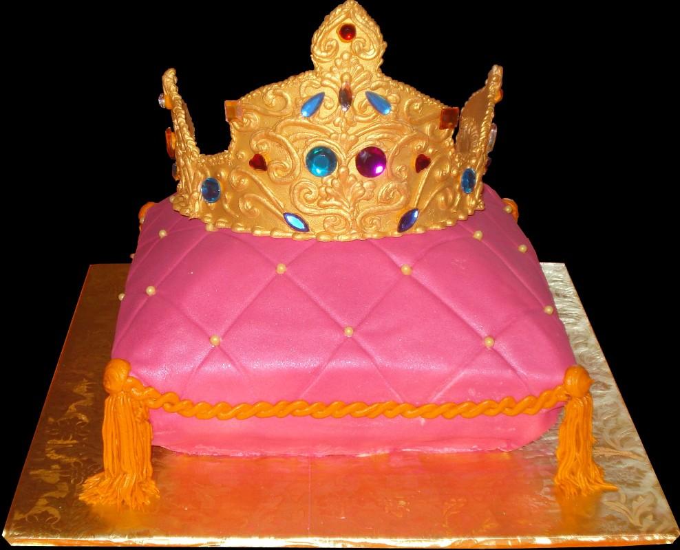 Birthday Cake with Tiara Pillow