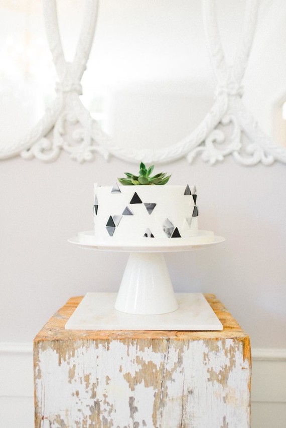 Black and White Baby Shower Cake