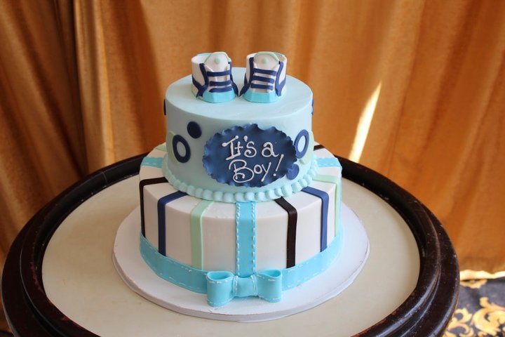Blue Baby Boy Shower Cake Blue Baby Boy Shower Cake