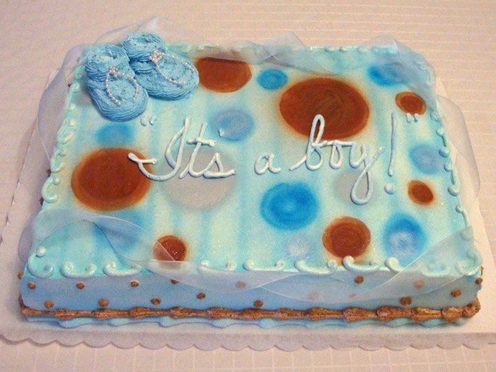 Blue Baby Shower Cake