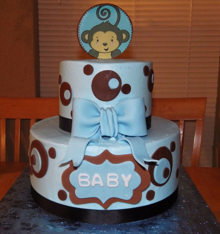 Boy Monkey Theme Baby Shower Cake Boy Monkey Theme Baby Shower Cake
