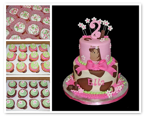 Brown and Pink Horse Birthday Cakes