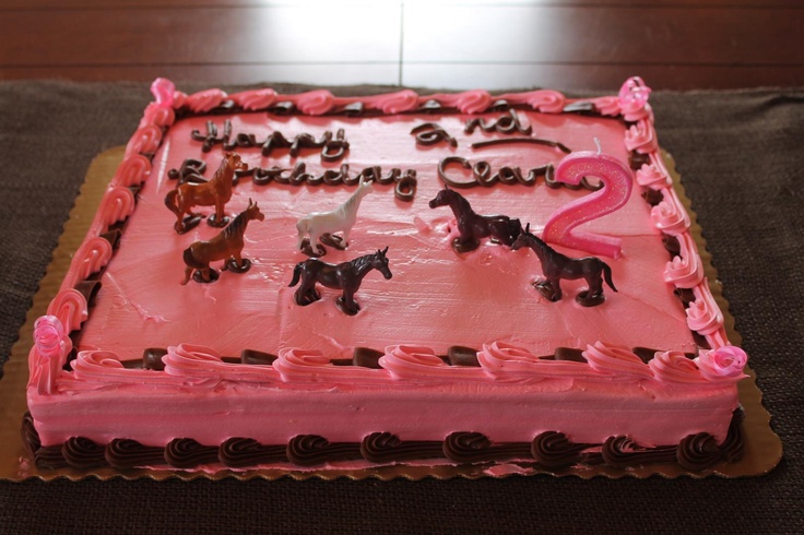 Brown and Pink Horse Cake