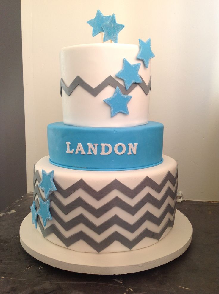 Chevron Baby Shower Cake