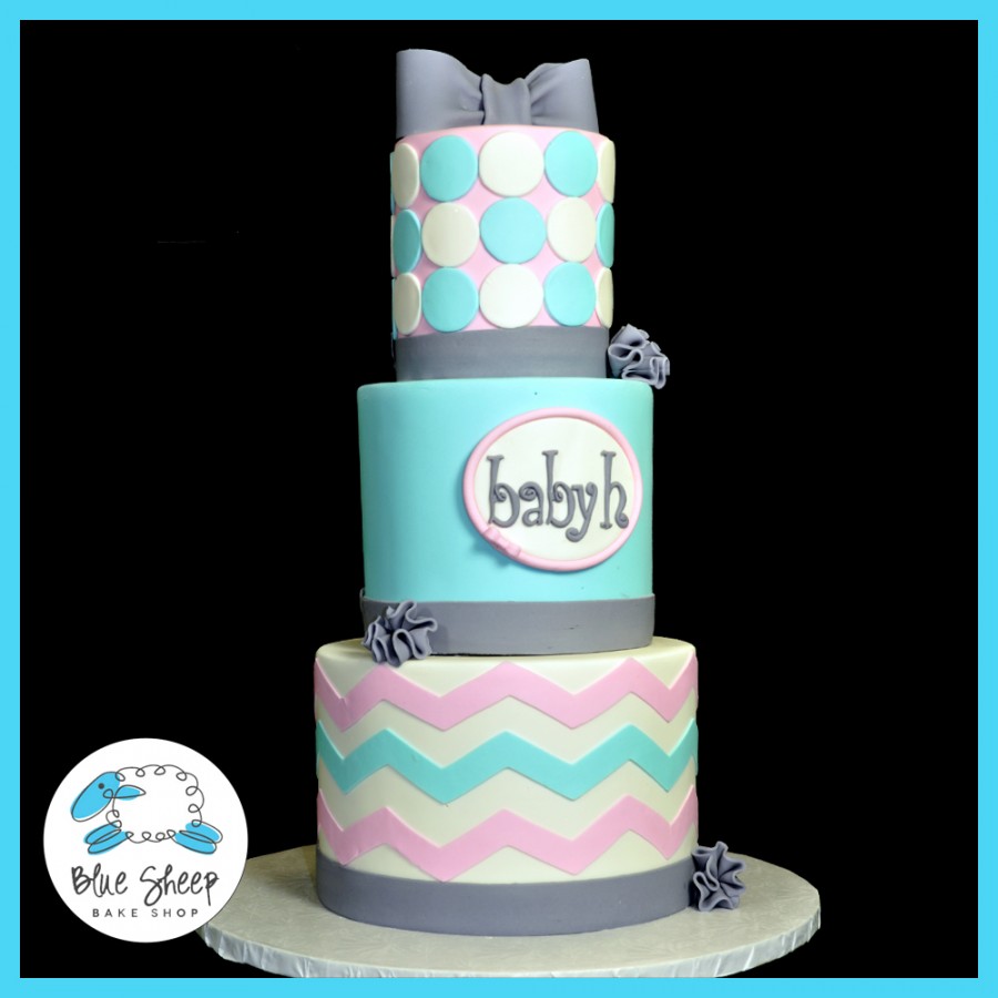 Chevron Baby Shower Cake