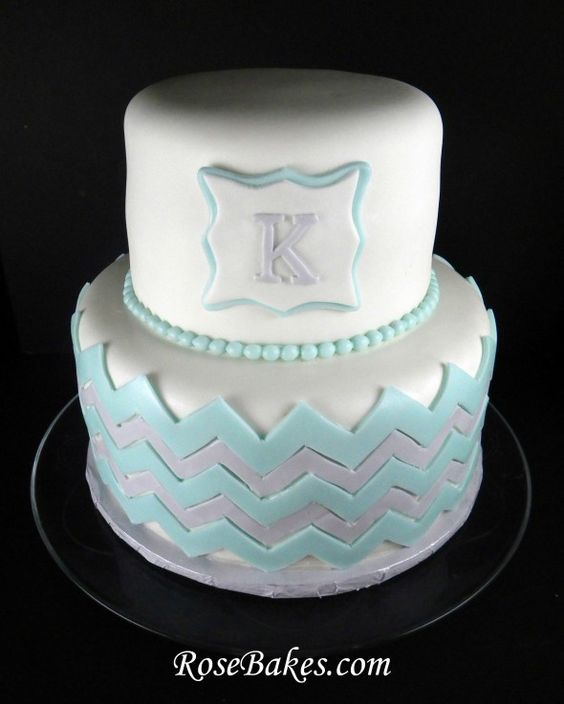 Chevron Baby Shower Cake