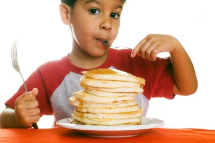 Children Eating Pancakes Children Eating Pancakes