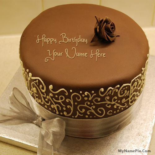 Chocolate Birthday Cake with Name