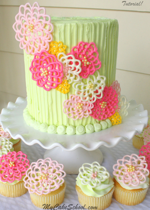 Chocolate Candy Cake with Flowers Chocolate Candy Cake with Flowers