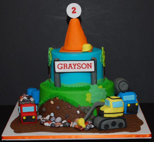 Construction Theme Birthday Cake