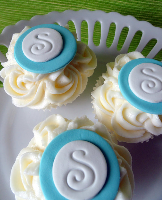 Cupcake Cake Topper Monogram Cupcake Cake Topper Monogram
