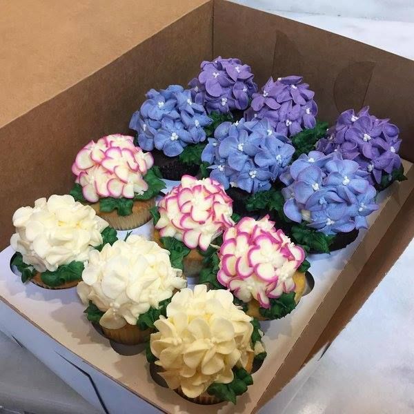 Cupcake Wedding Cake Hydrangea