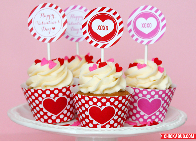 Cupcakes Valentine's Day Free Printables