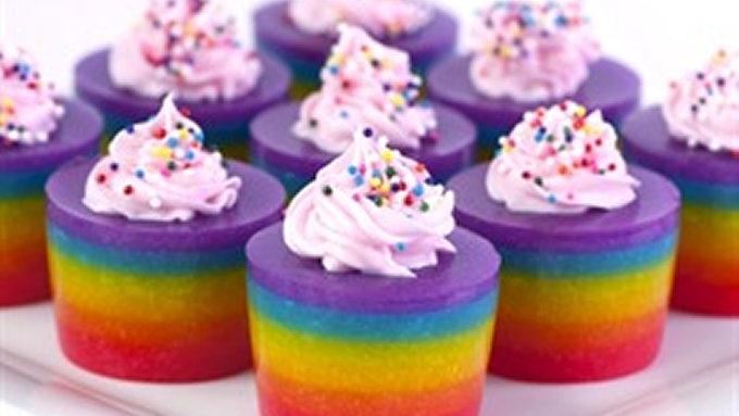 Double Rainbow Jello Shot Cake