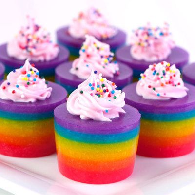 Double Rainbow Jello Shot Cake