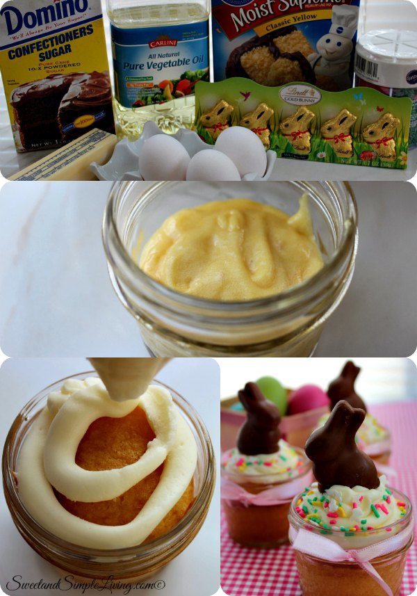 Easter Bunny Cake in a Jar