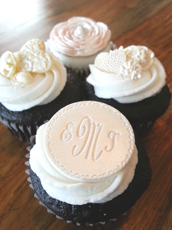 Edible Monogram Cupcake Toppers Edible Monogram Cupcake Toppers