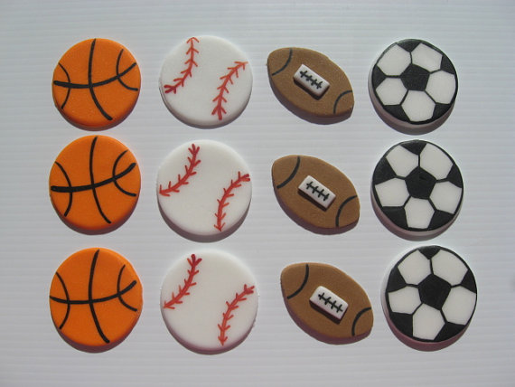 Edible Sports Cupcake Toppers