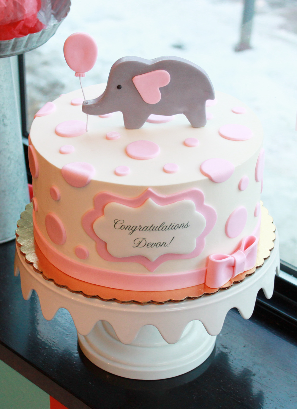 Elephant Baby Shower Cake