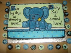 Elephant Boy Baby Shower Cakes Ideas