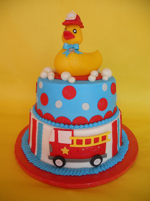 Firefighter Baby Shower Cake